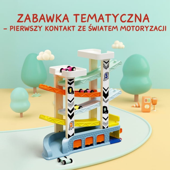 City Ramp Racer Topbright zjeżdżalnia dla autek i garaż dla dzieci