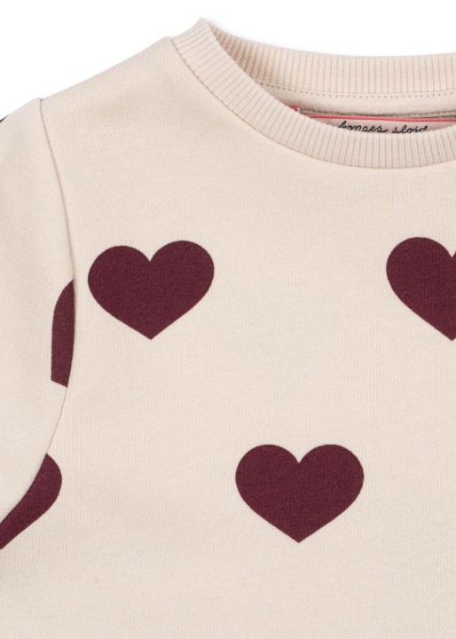 Detal sukienki Konges Sløjd Lou Sweat Dress – wzór serca