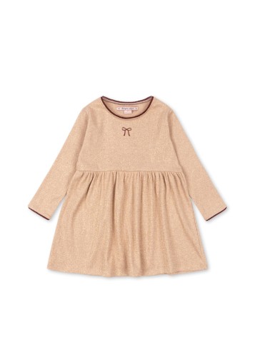 Sukienka dziecięca Konges Sløjd Roli Dress Moonlight w kolorze beżowym, elegancka sukienka na co dzień i uroczystości