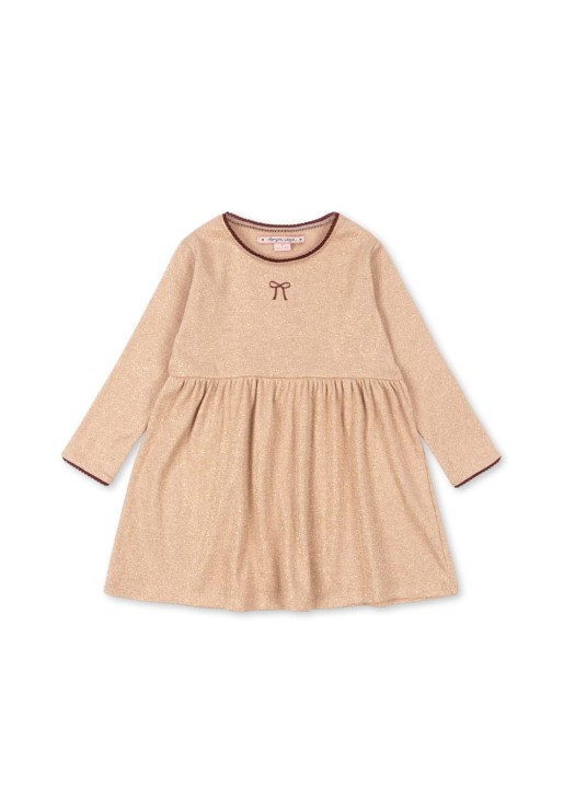 Sukienka dziecięca Konges Sløjd Roli Dress Moonlight w kolorze beżowym, elegancka sukienka na co dzień i uroczystości
