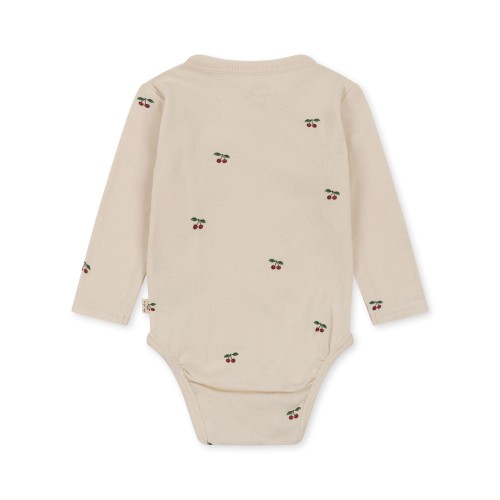 Body dla noworodka Konges Sløjd Newborn Body Cherry z organicznej bawełny GOTS