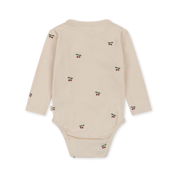 Body dla noworodka Konges Sløjd Newborn Body Cherry z organicznej bawełny GOTS