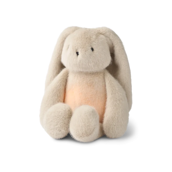 Liewood Hattie Rabbit Humming Teddy Mist – szumiący królik z lampką LED