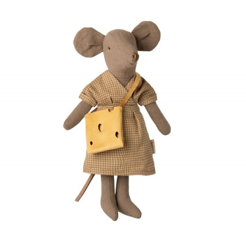 Maileg Mum Mouse Light Brown myszka Mama w sukience