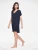 Francis &amp; Henry Nursing Dress navy blue granatowa koszula nocna bok
