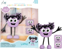 Glo Pals Lumi postać do kąpieli + 2 kostki sensoryczne świecące w wodzie – fioletowa