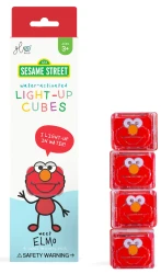 Glo Pals Elmo Ulica Sezamkowa kostki sensoryczne świecące w wodzie 4 sztuki – czerwone