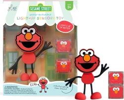 Glo Pals Elmo Ulica Sezamkowa postać do kąpieli + 2 kostki sensoryczne świecące w wodzie – czerwone