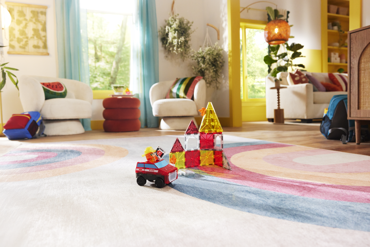 klocki magnetyczne straz pozarna zabawa w domu