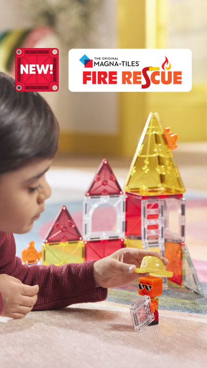 klocki magnetyczne straz pozarna zestaw w podrozy