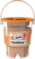 ChildGen piasek kinetyczny z foremką 100% naturalny 500 g – kolor pomarańczowy.