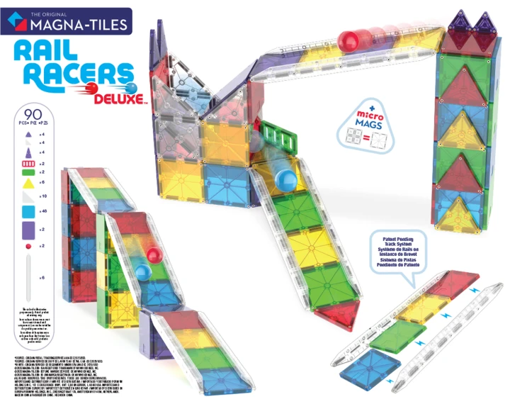 MAGNA-TILES Rail Racers Deluxe – zawartość i przykładowe konstrukcje