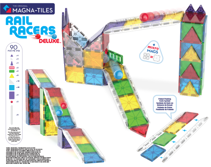 MAGNA-TILES Rail Racers XL tyl opakowania i prezentacja zestawu