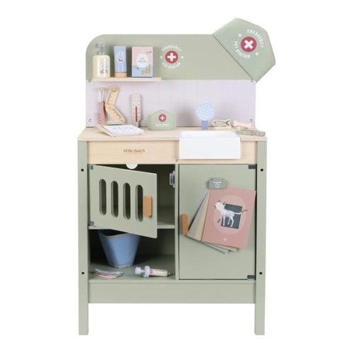 Little Dutch gabinet weterynarza FSC drewniana klinika dla zwierzat z akcesoriami