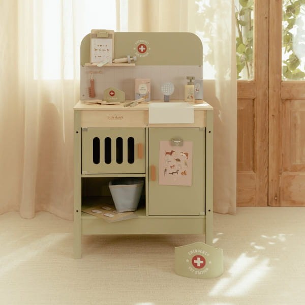 Little Dutch gabinet weterynarza FSC drewniany zestaw weterynarza dla dzieci