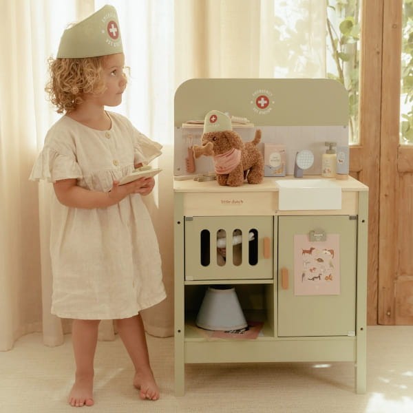 Little Dutch gabinet weterynarza FSC drewniana klinika dla zwierzat zabawa