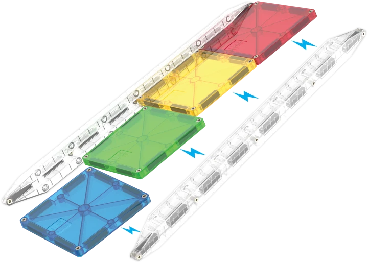 MAGNA-TILES Rail Racers Deluxe – budowa prostej trasy