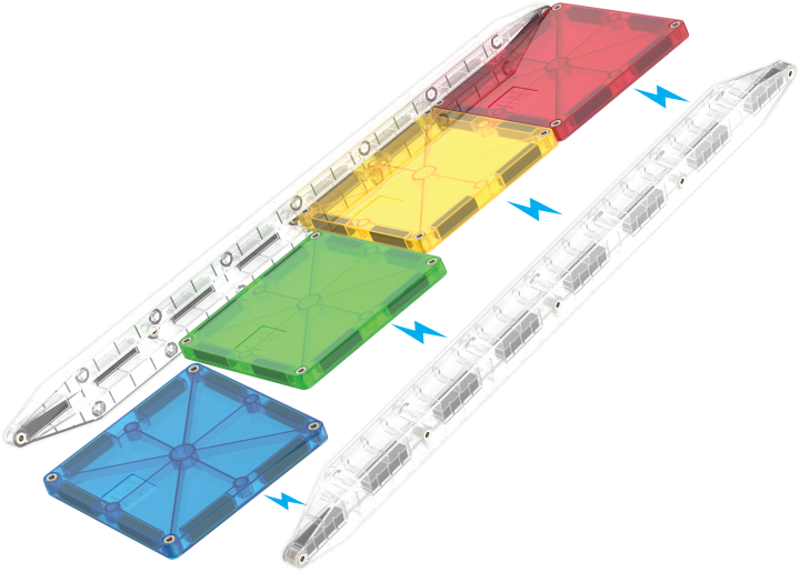 MAGNA-TILES Rail Racers XL funkcje zestawu i przykladowa konstrukcja toru
