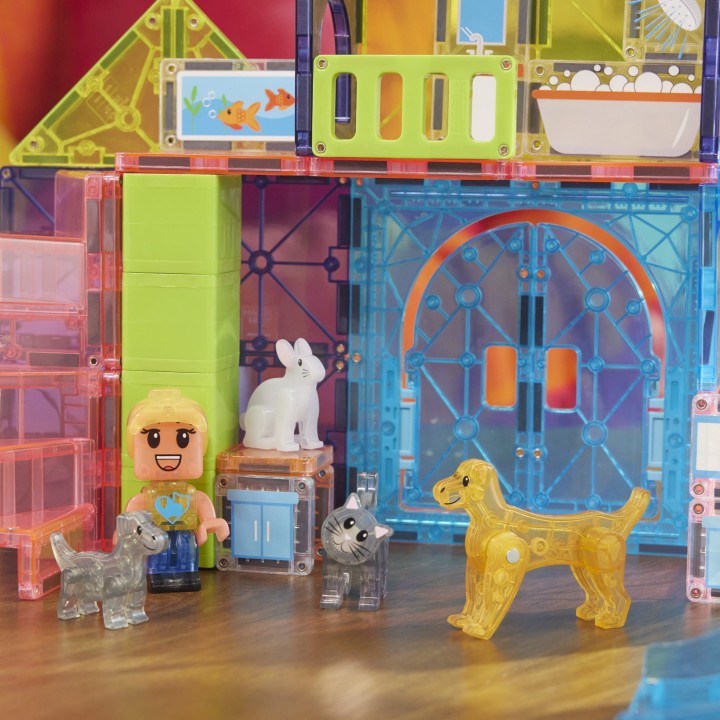 klocki magnetyczne pet playhouse kolorowa konstrukcja