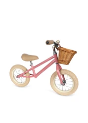 Rower biegowy 12 cali z wiklinowym koszykiem Sparkling Pink