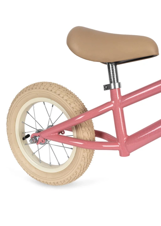 Siodełko i tylne koło roweru biegowego Konges Sløjd Sparkling Pink