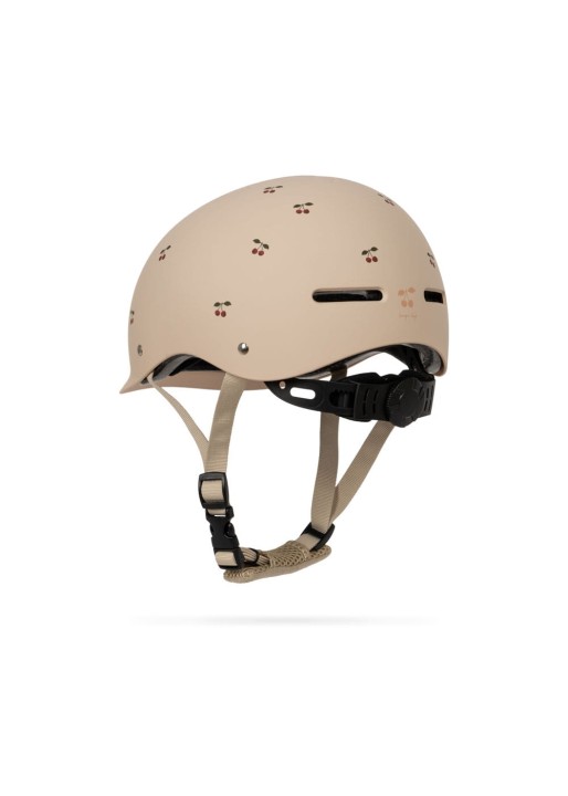 Kask rowerowy dziecięcy Konges Sløjd z regulacją i daszkiem Wiśniowy