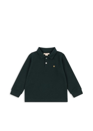 Konges Sløjd bluzka polo z długim rękawem Florian LS GOTS Pine Grove – przód