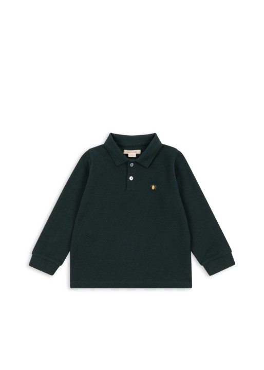 Konges Sløjd bluzka polo z długim rękawem Florian LS GOTS Pine Grove – przód