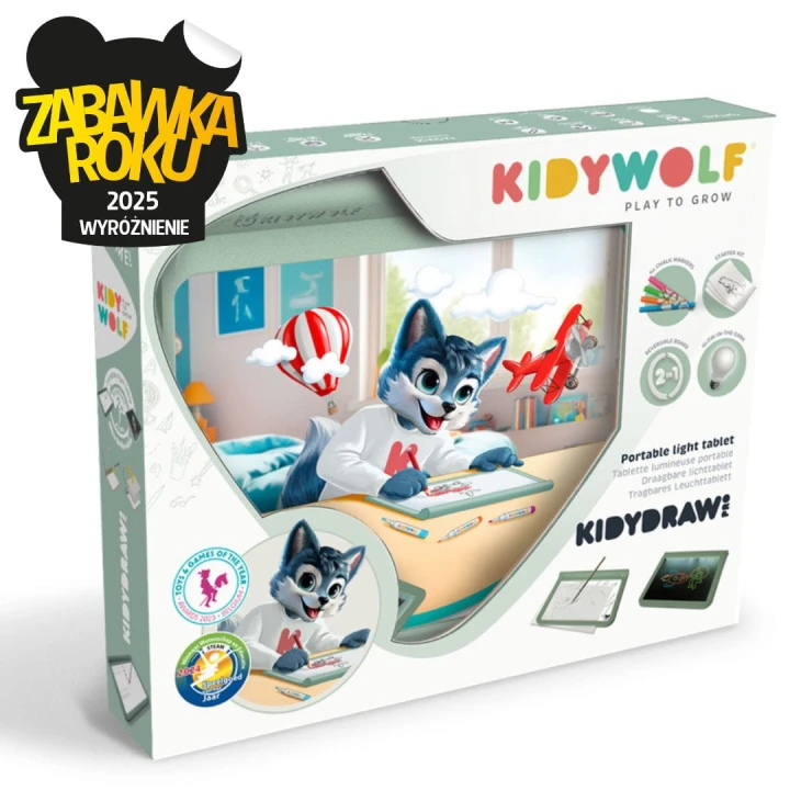 Kidywolf KIDYDRAW PRO zielony tablet w opakowaniu