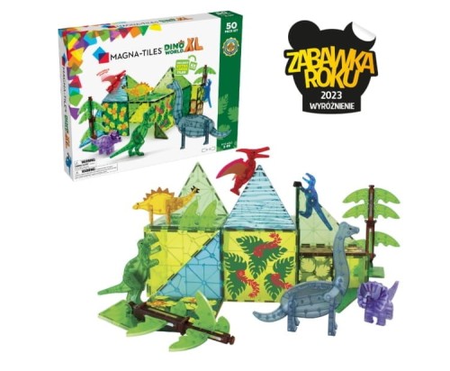 MAGNA-TILES Dino World XL – klocki magnetyczne z dinozaurami 50 el.