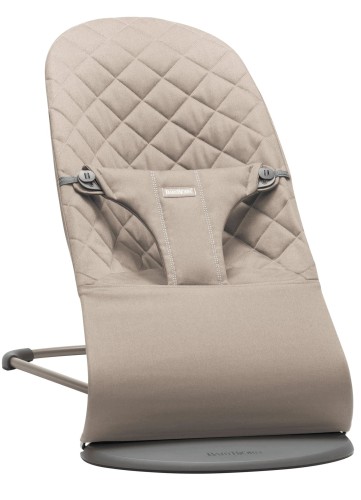 BABYBJÖRN Bliss Woven w kolorze piaskowoszarym – ergonomiczny leżaczek dla niemowląt