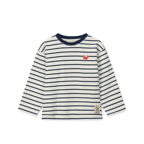 Liewood Tyler Stripe Classic Navy / Creme de la Creme koszulka z długim rękawem w paski