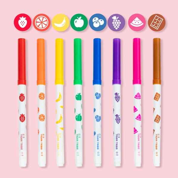 Akcesoria do kolorowania w zestawie Tiger Tribe Pachnące Kolorowanki Owocki