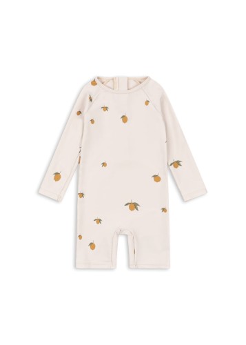 Strój UV dla dzieci Konges Sløjd Aster GRS z filtrem UPF 40+ w print cytryny Mon Grand Citron.