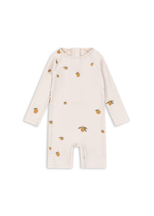 Strój UV dla dzieci Konges Sløjd Aster GRS z filtrem UPF 40+ w print cytryny Mon Grand Citron.