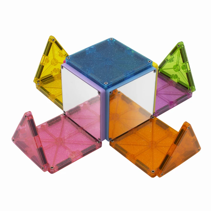 MAGNA-TILES Stardust – przestrzenna konstrukcja z brokatowych kwadratów i trójkątów