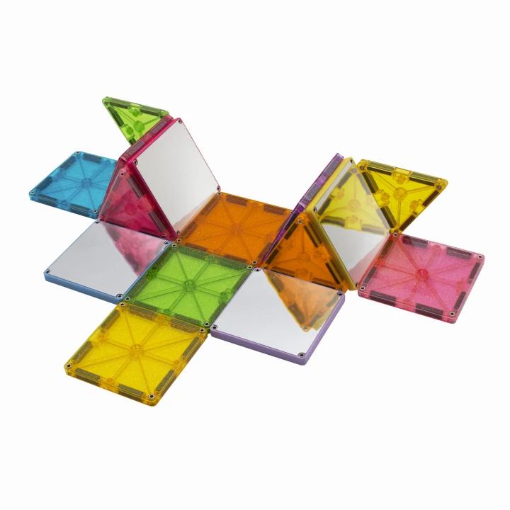 MAGNA-TILES Stardust – wzór 2D z lustrzanych i brokatowych płytek