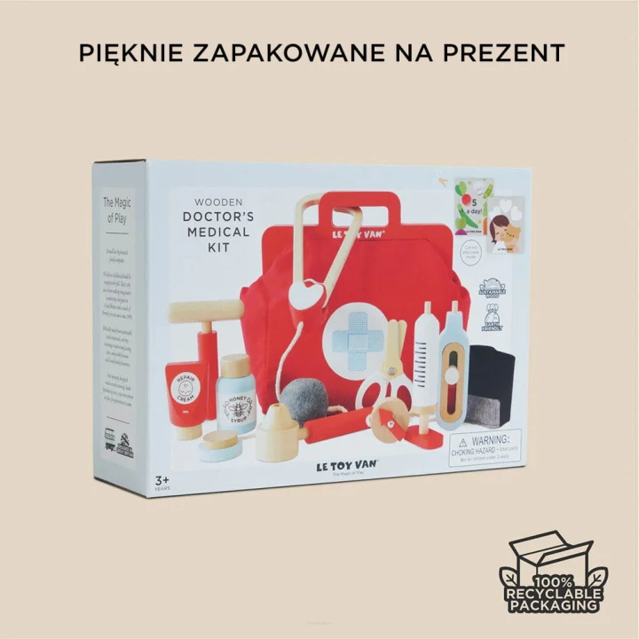 Opakowanie drewnianego zestawu lekarza Le Toy Van na prezent
