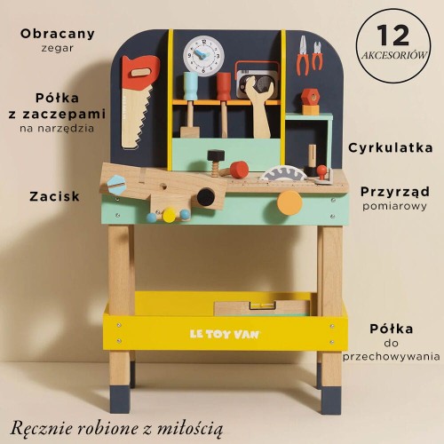 Warsztat drewniany dla dzieci – widok z przodu