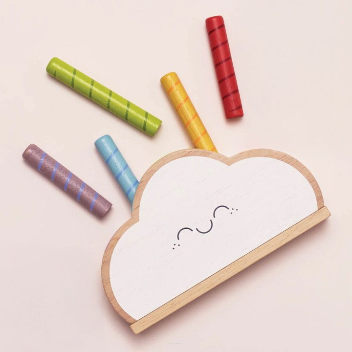 Wyskakujące patyczki na 3 wysokości – tęczowa chmurka Le Toy Van.