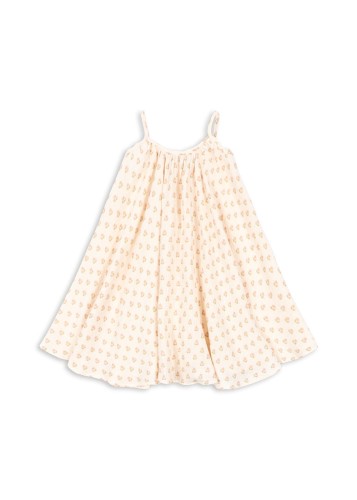 Konges Sløjd Coco Strap Carta Rosa - sukienka dziecięca GOTS przód