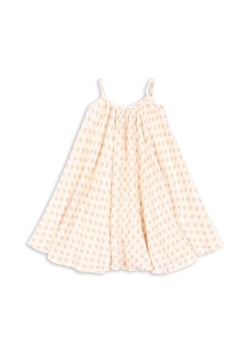 Konges Sløjd Coco Strap Carta Rosa - sukienka dziecięca GOTS przód