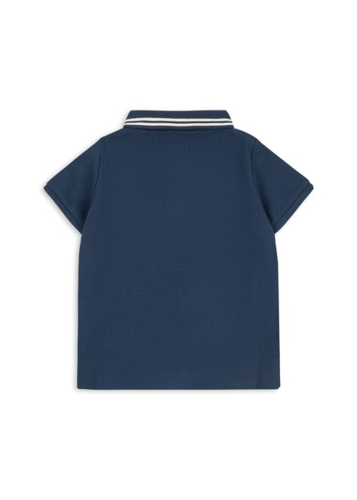 Granatowa koszulka polo dziecięca z bawełny organicznej.