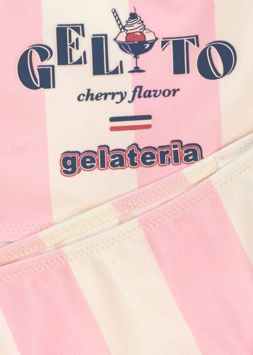 Top bikini dziecięcego Konges Sløjd z printem w paski.