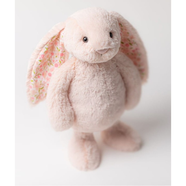 Jellycat króliczek pudrowy róż z kwiecistymi uszami 31 cm