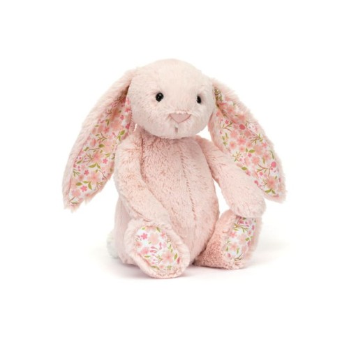 Jellycat Blossom Blush Bunny Cherry króliczek z kwiecistymi uszami pudrowy róż 31 cm