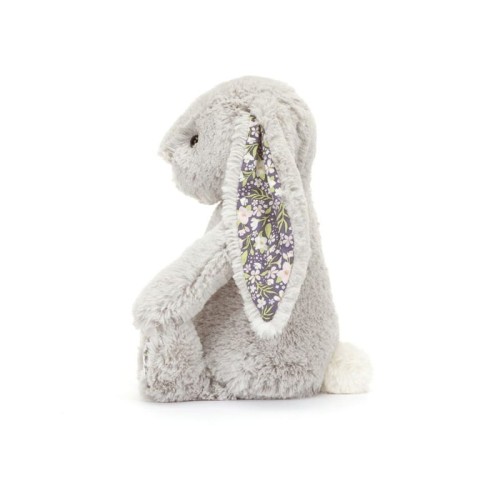 Króliczek Jellycat z kwiecistymi uszami srebrny 31 cm