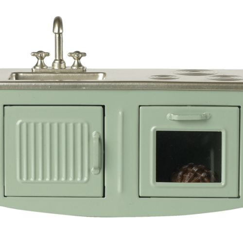 Maileg kuchnia dla myszek miętowa 7,5 cm – mini kuchnia do domku