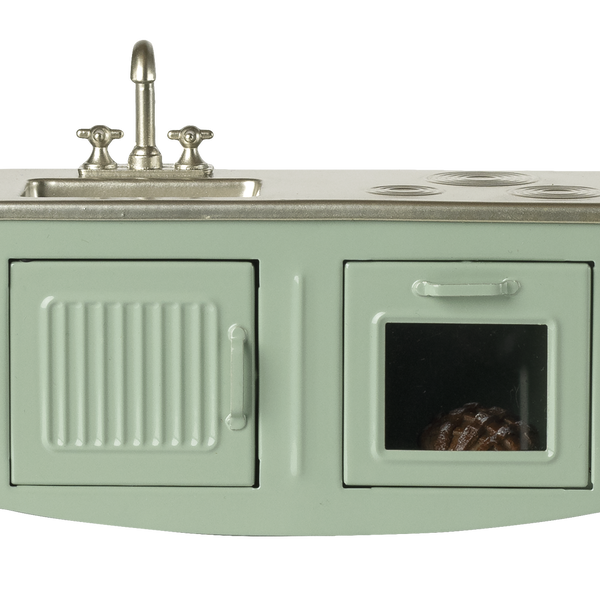 Maileg kuchnia dla myszek miętowa 7,5 cm – mini kuchnia do domku