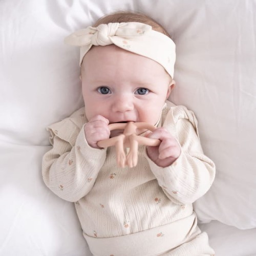 Matchstick Monkey gryzak ze szczoteczką – małpka pastelowy róż